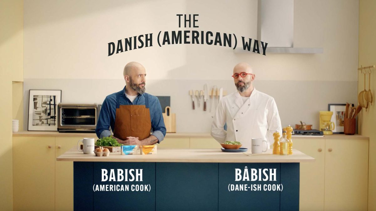 Two Babishs (American Cook and Dane-ish Cook) standing in a kitchen with text The Danish (American) Way